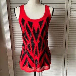 Red beaded top Sz XS